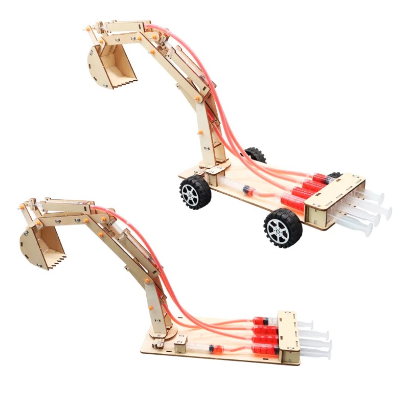 Science Diy Model - Handgefertigter Hydraulikbagger DIY Student Technology Kleine